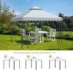 10x10 Double Tiered Gazebo Replacement Canopy, Upgraded 300D Polyester Heavy Duty Canopy Cover Top with Air, alternate view 6