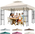 10x10 Double Tiered Gazebo Replacement Canopy, Upgraded 300D Polyester Heavy Duty Canopy Cover Top with Air