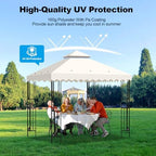 10x10 Double Tiered Gazebo Replacement Canopy, Upgraded 300D Polyester Heavy Duty Canopy Cover Top with Air, alternate view 2