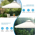 10x10 Double Tiered Gazebo Replacement Canopy, Upgraded 300D Polyester Heavy Duty Canopy Cover Top with Air, alternate view 3