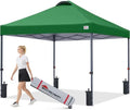 10x10 Durable Pop Up Canopy Tent with Roller Bag, Forest Green