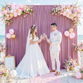 10x10 Dusty Pink Backdrop Curtain for Parties Wedding Wrinkle Free Pink Photo Curtains Backdrop Drapes Fabric