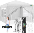 10x10 Ez Pop Up Canopy Tent with 4 Sidewalls White