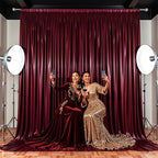 10x10 ft Burgundy Glitter Backdrop Curtain for Parties, Wrinkle Free Glitter Photo Backdrop Drapes 2 Panels, alternate view 4