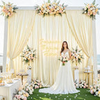 10x10 ft Champagne Glitter Backdrop Curtain for Parties, Wrinkle Free Satin Photo Backdrop Drapes 2 Panels, alternate view 5