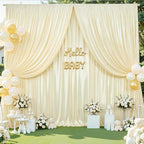 10x10 ft Champagne Glitter Backdrop Curtain for Parties, Wrinkle Free Satin Photo Backdrop Drapes 2 Panels, alternate view 6