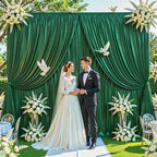 10x10 ft Dark Green Glitter Backdrop Curtain for Parties, Wrinkle Free Glitter Photo Backdrop Drapes 2 Panels, alternate view