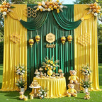 10x10 ft Dark Green Glitter Backdrop Curtain for Parties, Wrinkle Free Glitter Photo Backdrop Drapes 2 Panels, alternate view