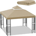 10x10 FT Gazebo Replacement Canopy Top Cover (Brown) in 10x10 FT in Brown