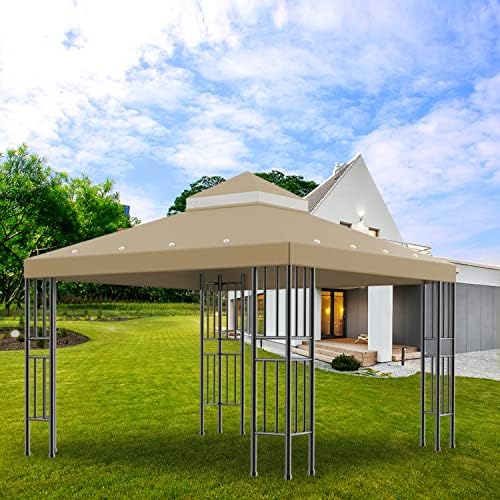10x10 FT Gazebo Replacement Canopy Top Cover (Brown) in 10x10 FT in Brown, alternate view 2