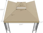 10x10 FT Gazebo Replacement Canopy Top Cover (Brown) in 10x10 FT in Brown, alternate view 3