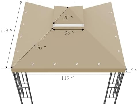 10x10 FT Gazebo Replacement Canopy Top Cover (Brown) in 10x10 FT in Brown, alternate view 3
