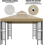 10x10 FT Gazebo Replacement Canopy Top Cover (Brown) in 10x10 FT in Brown, alternate view 4
