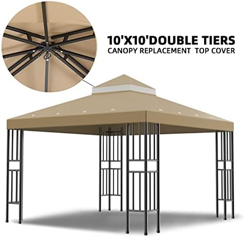 10x10 FT Gazebo Replacement Canopy Top Cover (Brown) in 10x10 FT in Brown, alternate view 5