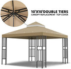 10x10 FT Gazebo Replacement Canopy Top Cover (Brown) in 10x10 FT in Brown, alternate view 5