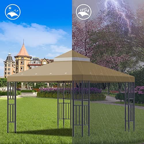 10x10 FT Gazebo Replacement Canopy Top Cover (Brown) in 10x10 FT in Brown, alternate view 6