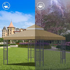 10x10 FT Gazebo Replacement Canopy Top Cover (Brown) in 10x10 FT in Brown, alternate view 6