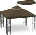 10x10 FT Gazebo Replacement Canopy Top Cover (Dark Brown) in 10x10 FT in Dark Brown