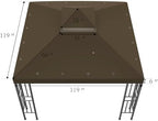 10x10 FT Gazebo Replacement Canopy Top Cover (Dark Brown) in 10x10 FT in Dark Brown, alternate view 3
