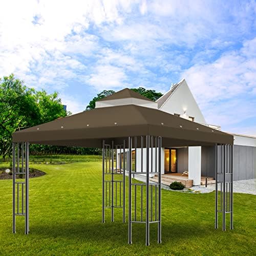 10x10 FT Gazebo Replacement Canopy Top Cover (Dark Brown) in 10x10 FT in Dark Brown, alternate view 7