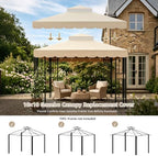 10x10 FT Gazebo Replacement Canopy Top Cover, Double Tiered Gazebo Cover in 10x10 FT, alternate view 6