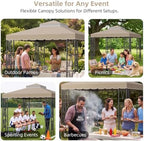 10x10 FT Gazebo Replacement Canopy Top Cover, Double Tiered Gazebo Cover in 10x10 FT, alternate view 7