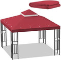 10x10 FT Gazebo Replacement Canopy Top Cover (Red) in 10x10 FT in Red