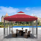 10x10 FT Gazebo Replacement Canopy Top Cover (Red) in 10x10 FT in Red, alternate view 2