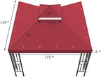 10x10 FT Gazebo Replacement Canopy Top Cover (Red) in 10x10 FT in Red, alternate view 3