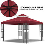 10x10 FT Gazebo Replacement Canopy Top Cover (Red) in 10x10 FT in Red, alternate view 5