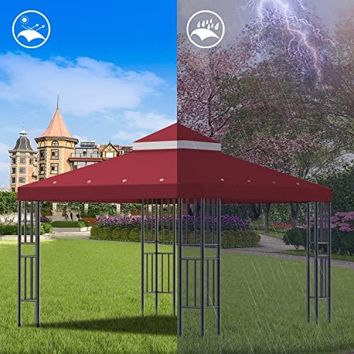 10x10 FT Gazebo Replacement Canopy Top Cover (Red) in 10x10 FT in Red, alternate view 6