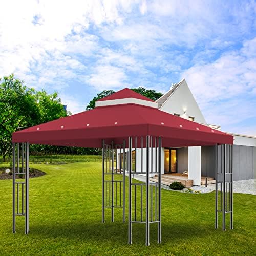 10x10 FT Gazebo Replacement Canopy Top Cover (Red) in 10x10 FT in Red, alternate view 7