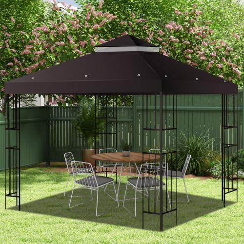 10x10 FT Gazebo Replacement Top, Canopy Replacement Cover Double Tiered for Outdoor BBQ Roof Cover Grill Shelter, alternate