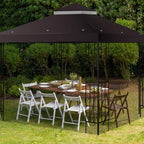 10x10 FT Gazebo Replacement Top, Canopy Replacement Cover Double Tiered for Outdoor BBQ Roof Cover Grill Shelter, alternate