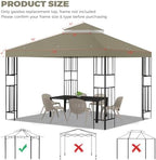 10x10 FT Gazebo Replacement Top, Canopy Replacement Cover Double Tiered for Outdoor BBQ Roof Cover Grill Shelter, alternate
