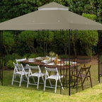 10x10 FT Gazebo Replacement Top, Canopy Replacement Cover Double Tiered for Outdoor BBQ Roof Cover Grill Shelter, alternate