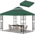 10x10 FT Gazebo Replacement Top, Canopy Replacement Cover Double Tiered for Outdoor BBQ Roof Cover Grill Shelter