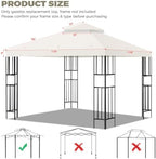 10x10 FT Gazebo Replacement Top, Canopy Replacement Cover Double Tiered for Outdoor BBQ Roof Cover Grill Shelter, alternate