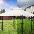 10x10 FT Gazebo Replacement Top, Canopy Replacement Cover Double Tiered for Outdoor BBQ Roof Cover Grill Shelter, alternate