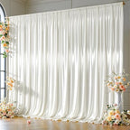 10x10 ft Ivory Glitter Backdrop Curtain for Parties, Wrinkle Free Glitter Photo Backdrop Drapes 2 Panels 5x10FT