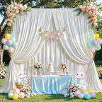 10x10 ft Ivory Glitter Backdrop Curtain for Parties, Wrinkle Free Glitter Photo Backdrop Drapes 2 Panels 5x10FT, alternate