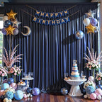 10x10 ft Navy Blue Glitter Backdrop Curtain for Parties, Wrinkle Free Glitter Photo Backdrop Drapes 2 Panels, alternate view