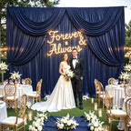 10x10 ft Navy Blue Glitter Backdrop Curtain for Parties, Wrinkle Free Glitter Photo Backdrop Drapes 2 Panels, alternate view