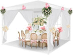 10x10 FT Party Tent, Outdoor Wedding Tents for Parties, Canopy Event Tent with 3 Removable Sidewalls, Waterproof