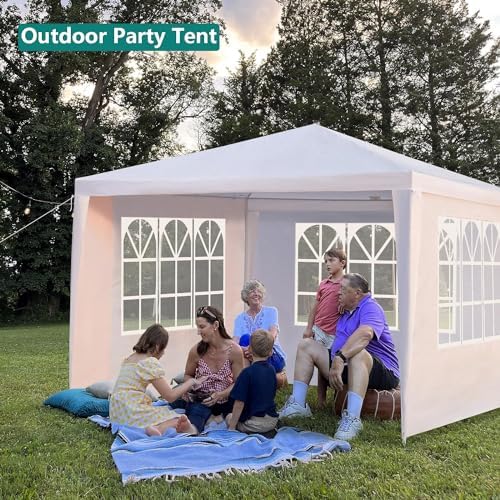 10x10 FT Party Tent, Outdoor Wedding Tents for Parties, Canopy Event Tent with 3 Removable Sidewalls, Waterproof, alternate