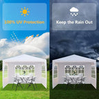 10x10 FT Party Tent, Outdoor Wedding Tents for Parties, Canopy Event Tent with 3 Removable Sidewalls, Waterproof, alternate
