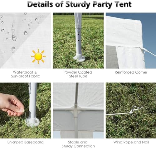 10x10 FT Party Tent, Outdoor Wedding Tents for Parties, Canopy Event Tent with 3 Removable Sidewalls, Waterproof, alternate