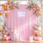 10x10 ft Pink Backdrop Curtains for Wedding, Baby Pink Drapes for Backdrop, Wrinkle-Free Fabric Curtain Backdrop, alternate