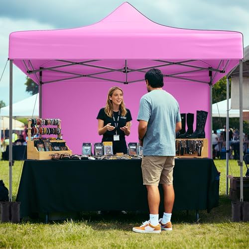 10x10 FT Pop Up Canopy, Outdoor Tent with 4 Removable Sidewalls, Carbon Steel Frame, 4 Sandbags, 8 Stake & 4, alternate view