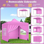10x10 FT Pop Up Canopy, Outdoor Tent with 4 Removable Sidewalls, Carbon Steel Frame, 4 Sandbags, 8 Stake & 4, alternate view